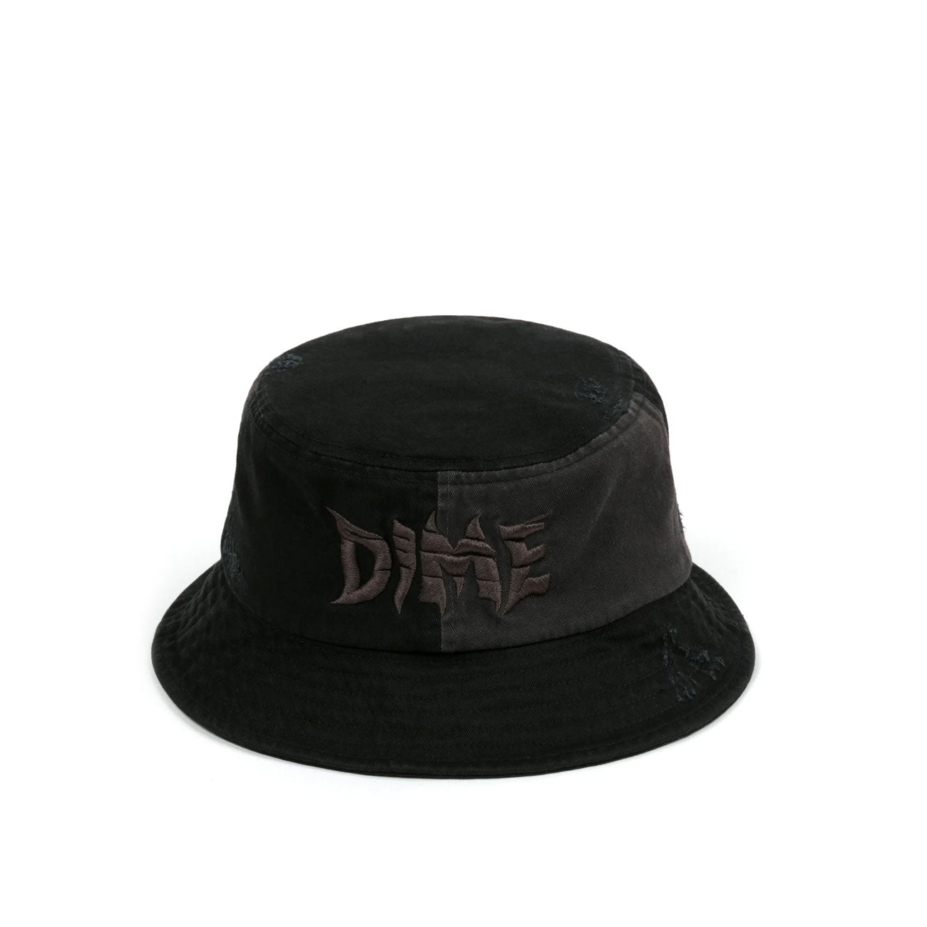 Dime Split Distressed Bucket Hat (Schwarz)  - Allike Store