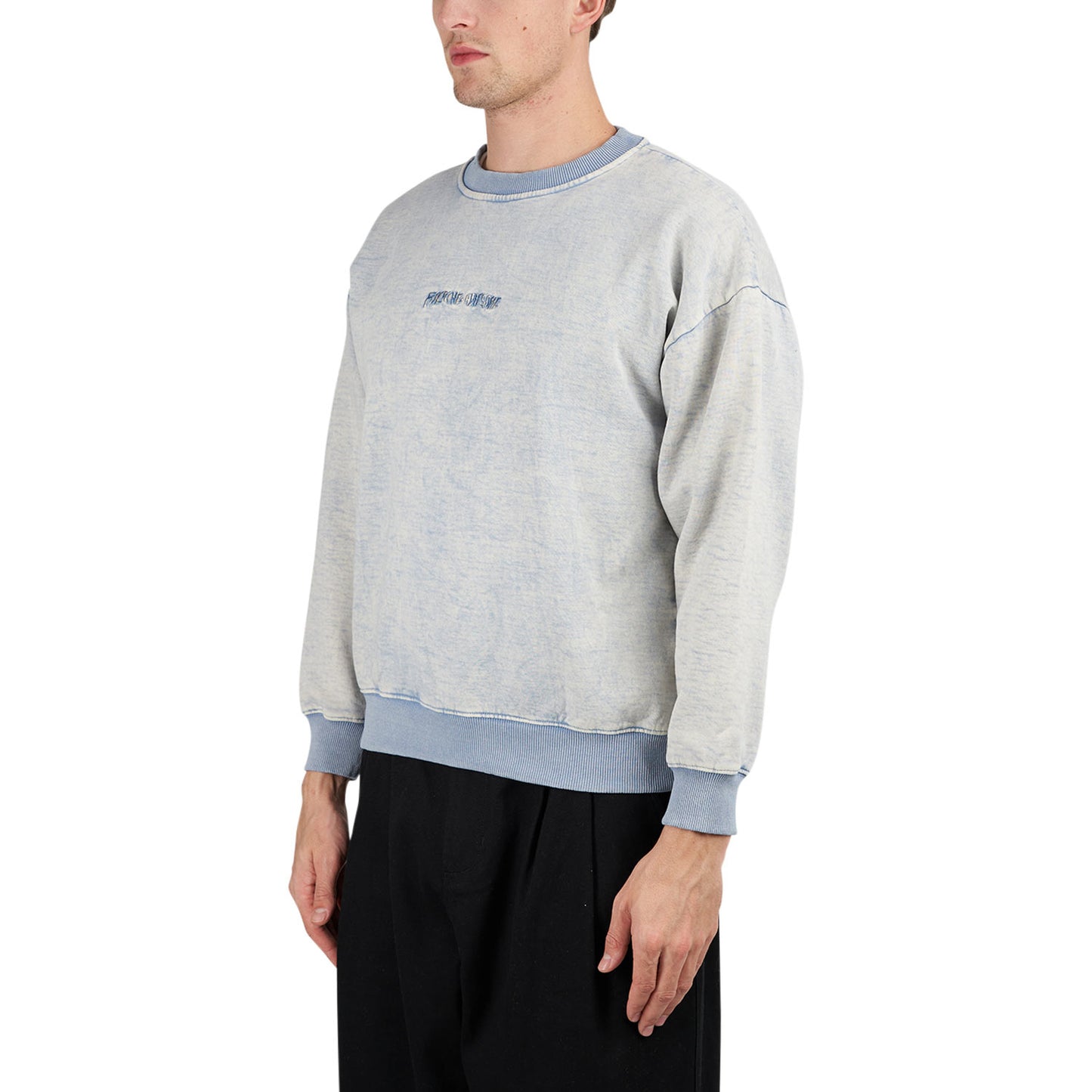 Fucking Awesome Little Stamp Snow Wash Crewneck (Blue)