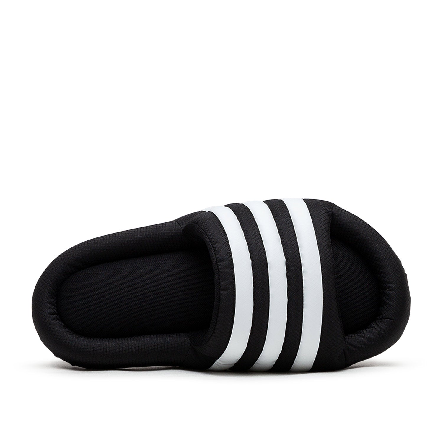 Adidas slippers black and white best sale