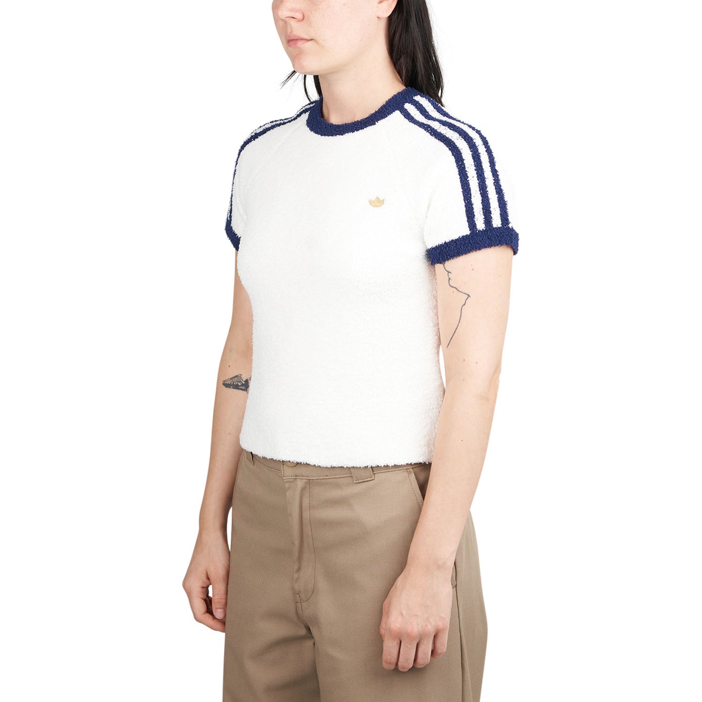 adidas Knit T-Shirt (Weiß / Blau)  - Allike Store