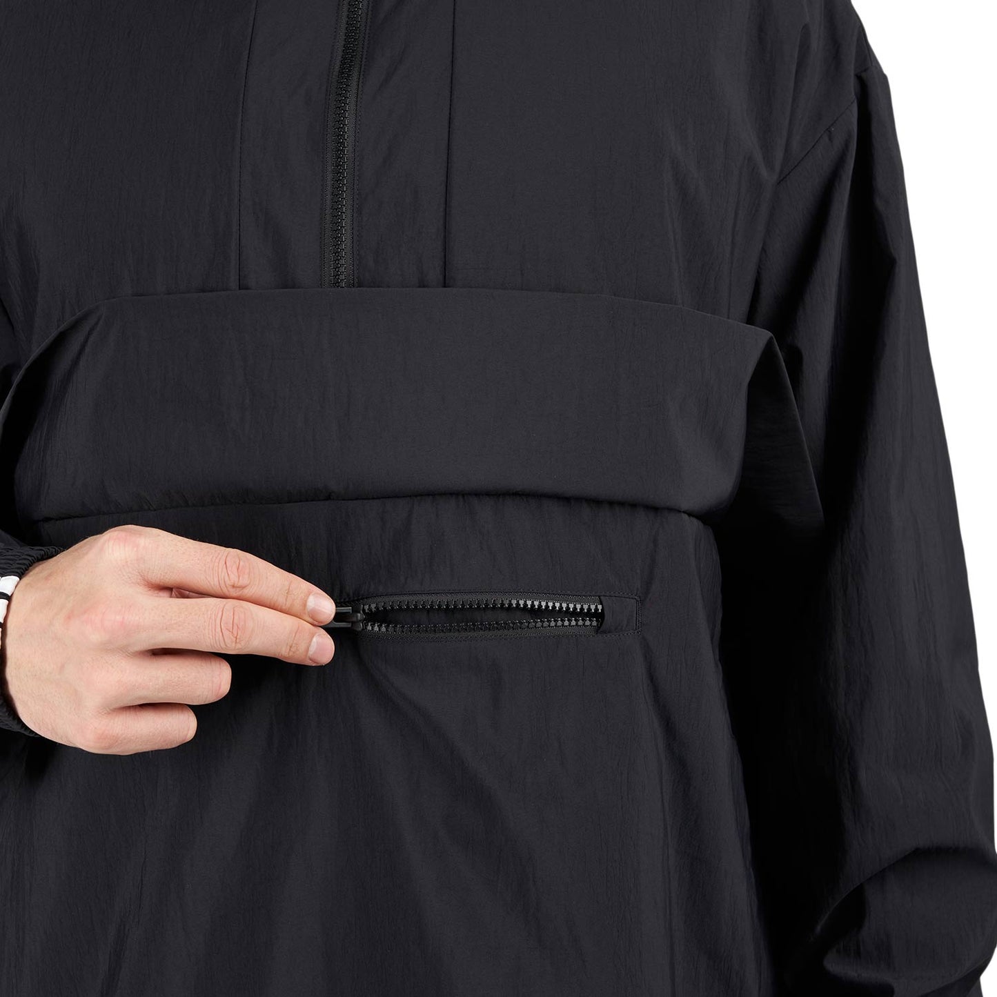 Y-3 3-Streifen Nylon Shell 1/2 Zip Jacket (Black)