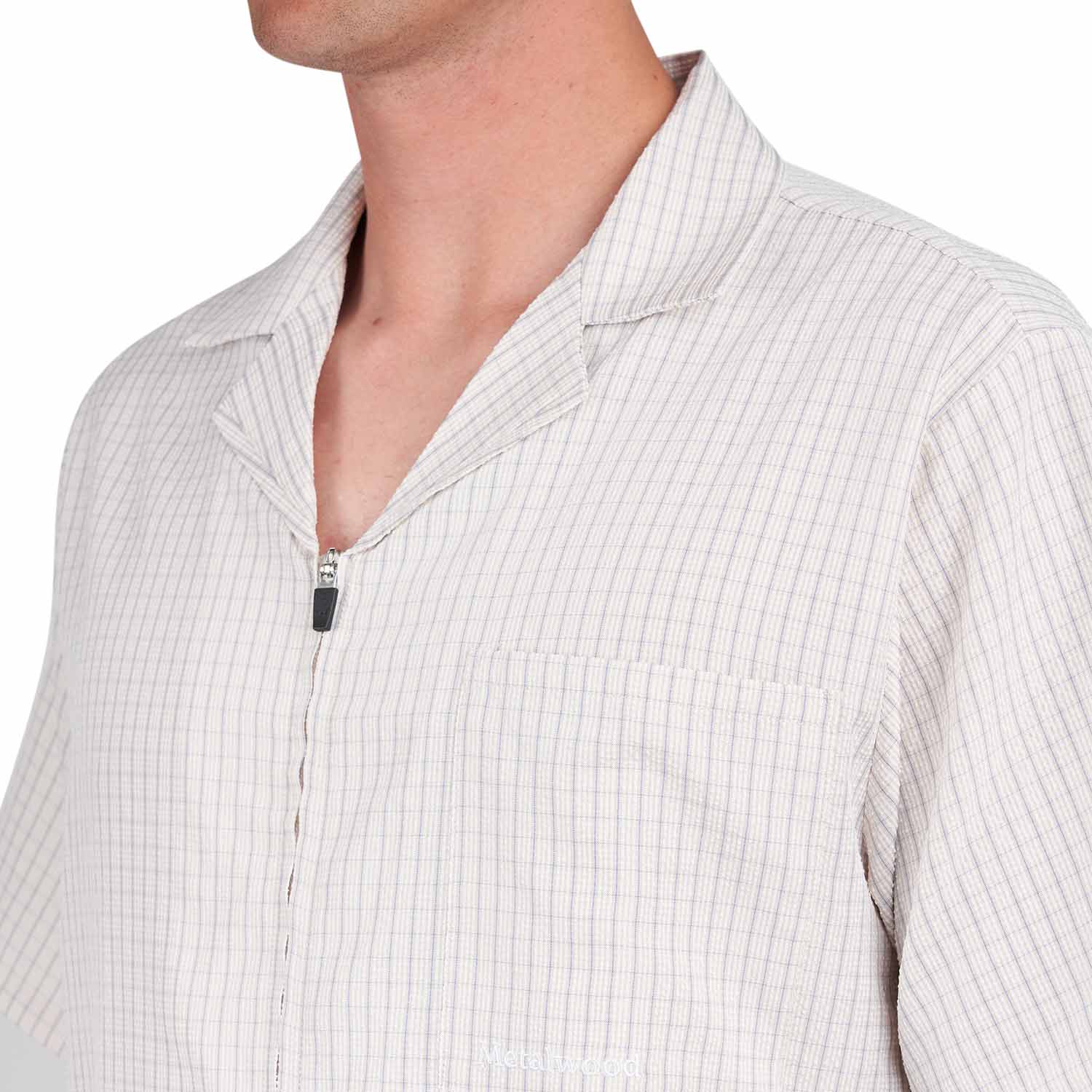 Metalwood Textured Caddie Shirt (Beige) - Allike Store