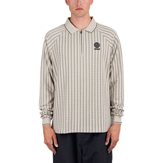 Metalwood Ribbed LS Polo (Beige) - Allike Store