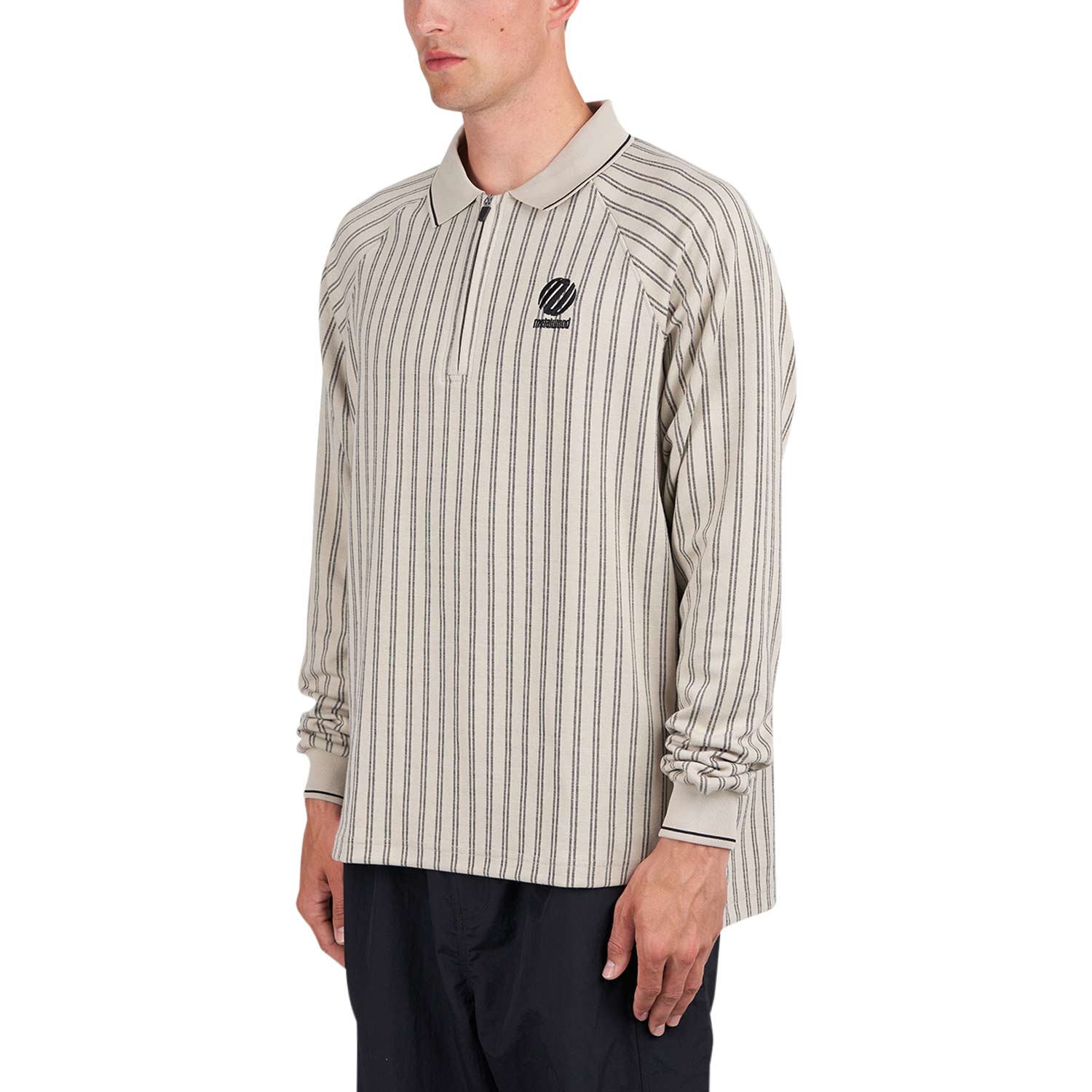 Metalwood Ribbed LS Polo (Beige) - Allike Store