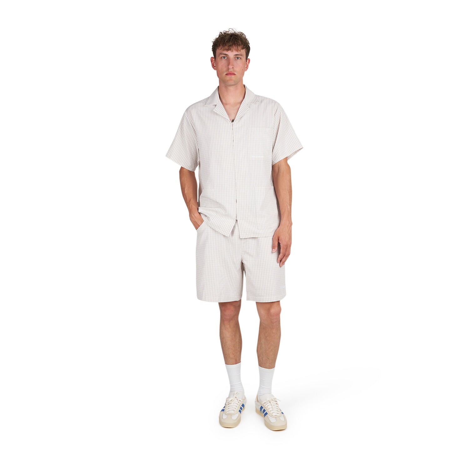 Metalwood Textured Caddie Shorts (Beige) - Allike Store