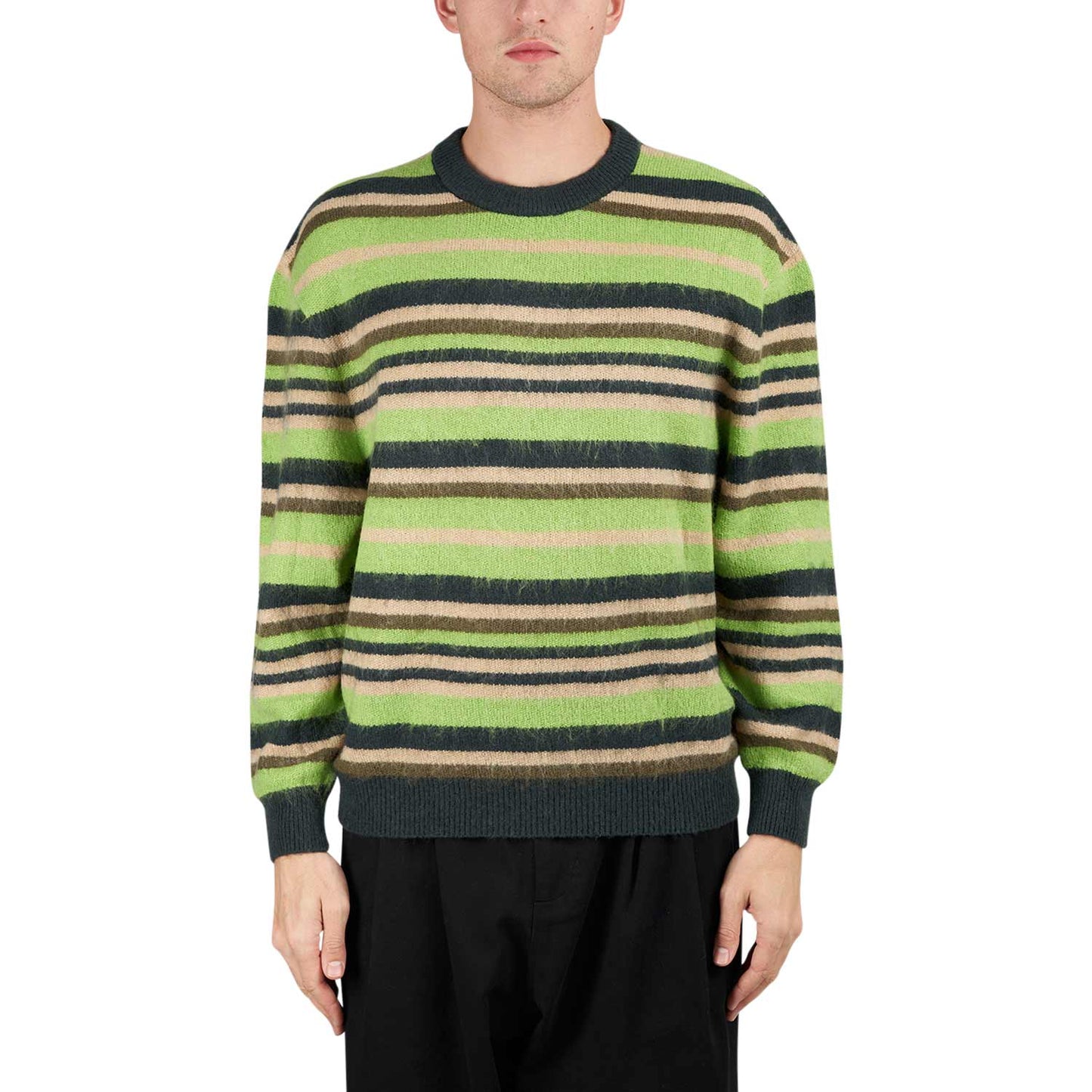 Metalwood Striped Mohair Knit Sweater (Multi) - Allike Store