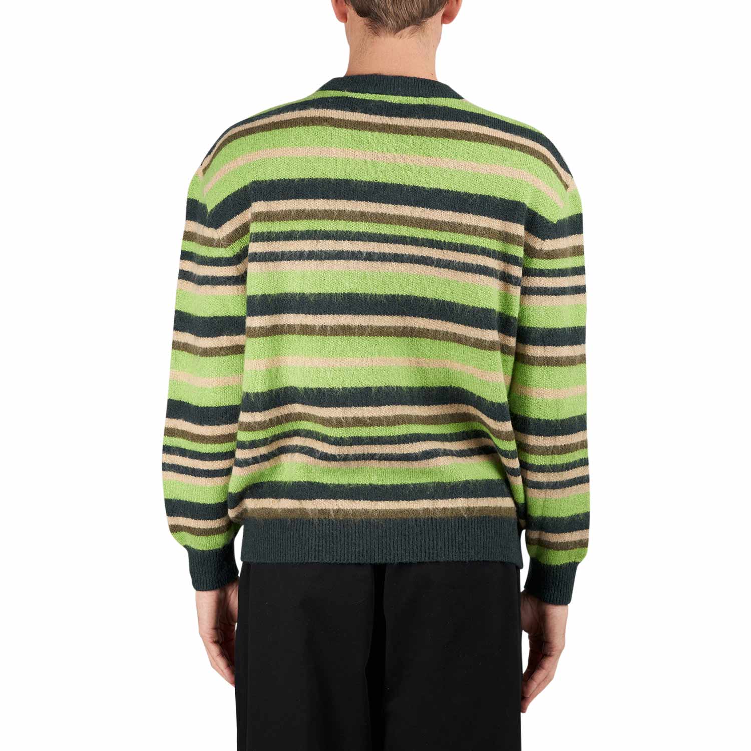 Metalwood Striped Mohair Knit Sweater (Multi) - Allike Store