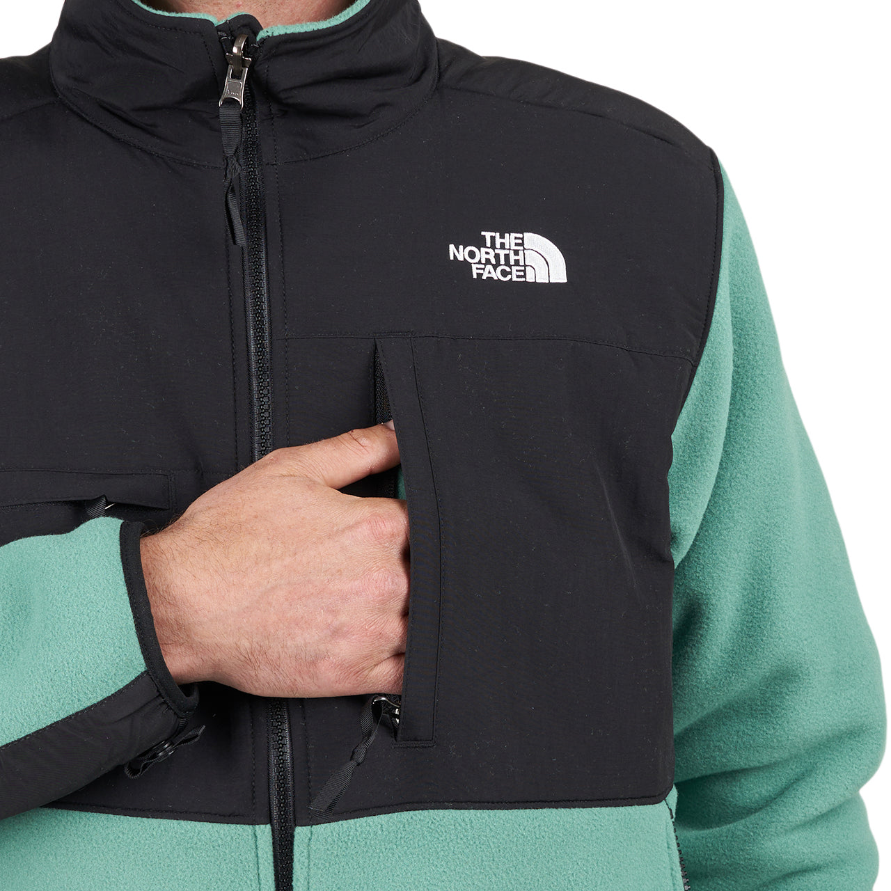 North face jacket black and online green