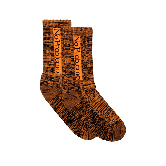 No Problemo Glitch Knit Socks (Orange)  - Allike Store