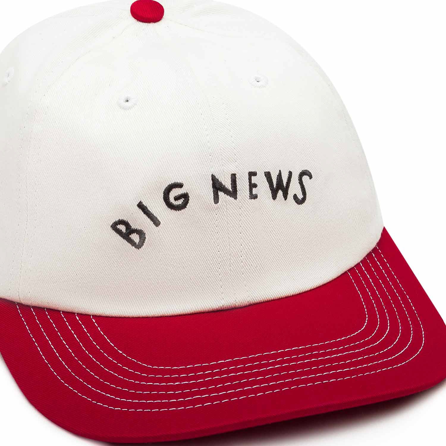 by Parra Big News 6 Panel Hat (Weiss / Rot) - Allike Store