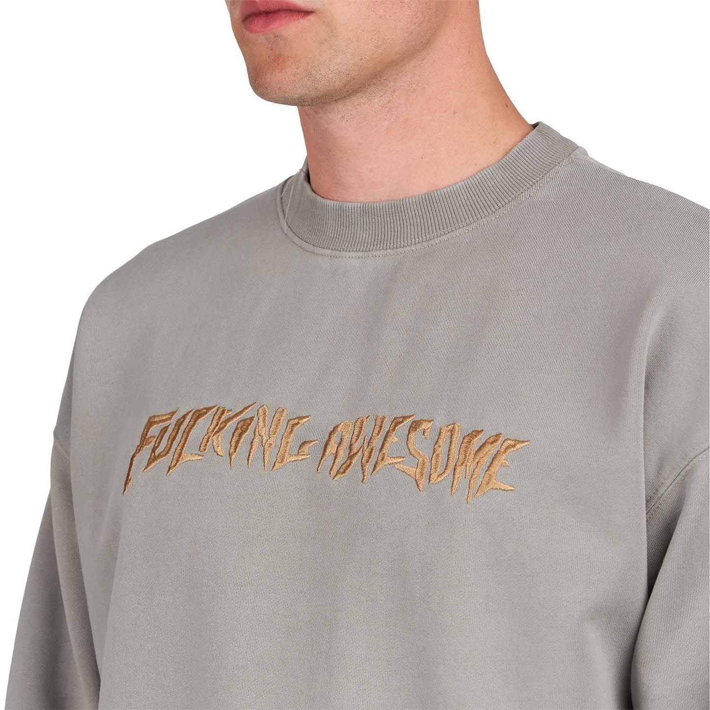 Fucking Awesome Distressed Stamp Crew (Braun) - Allike Store