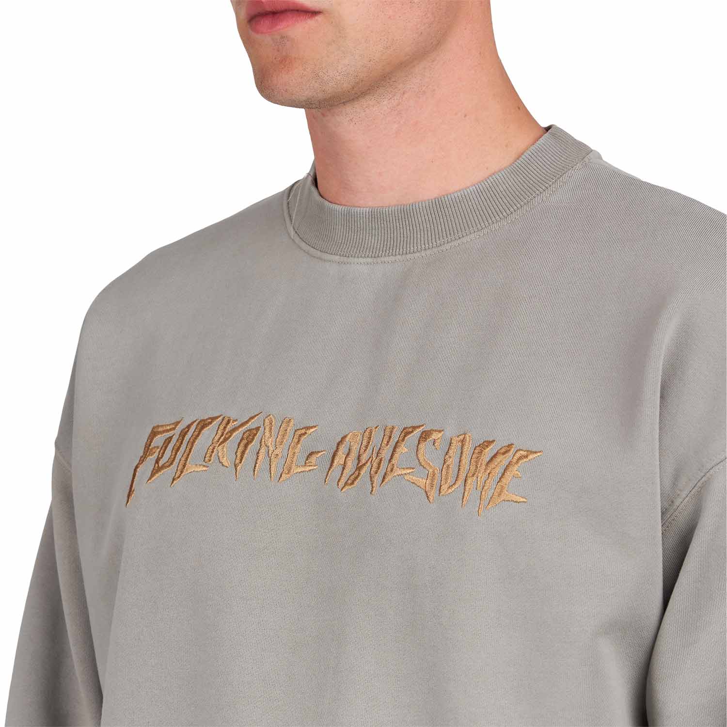 Fucking Awesome Distressed Stamp Crew (Braun) - Allike Store