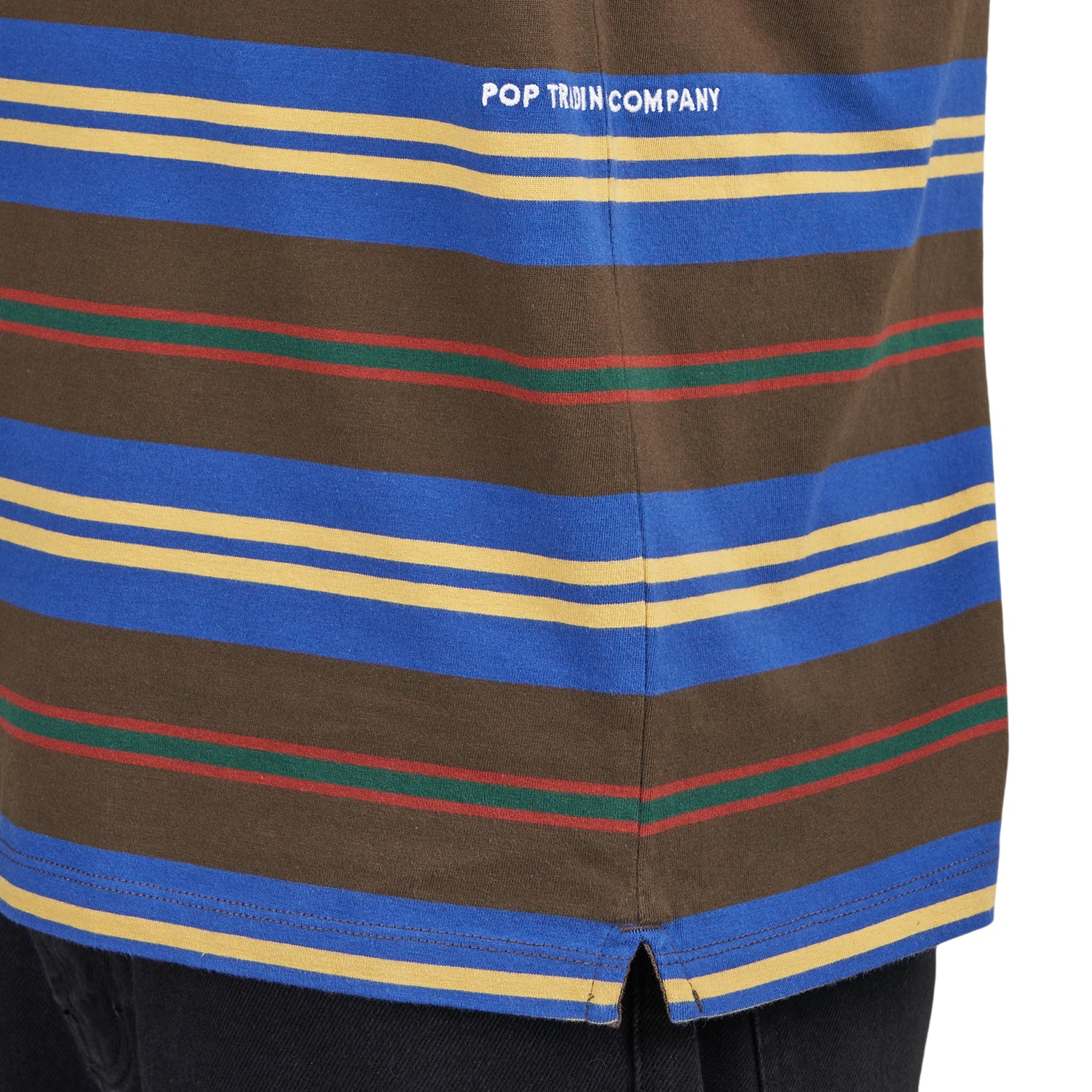 Pop Trading Company Striped Logo T-Shirt (Multi)  - Allike Store