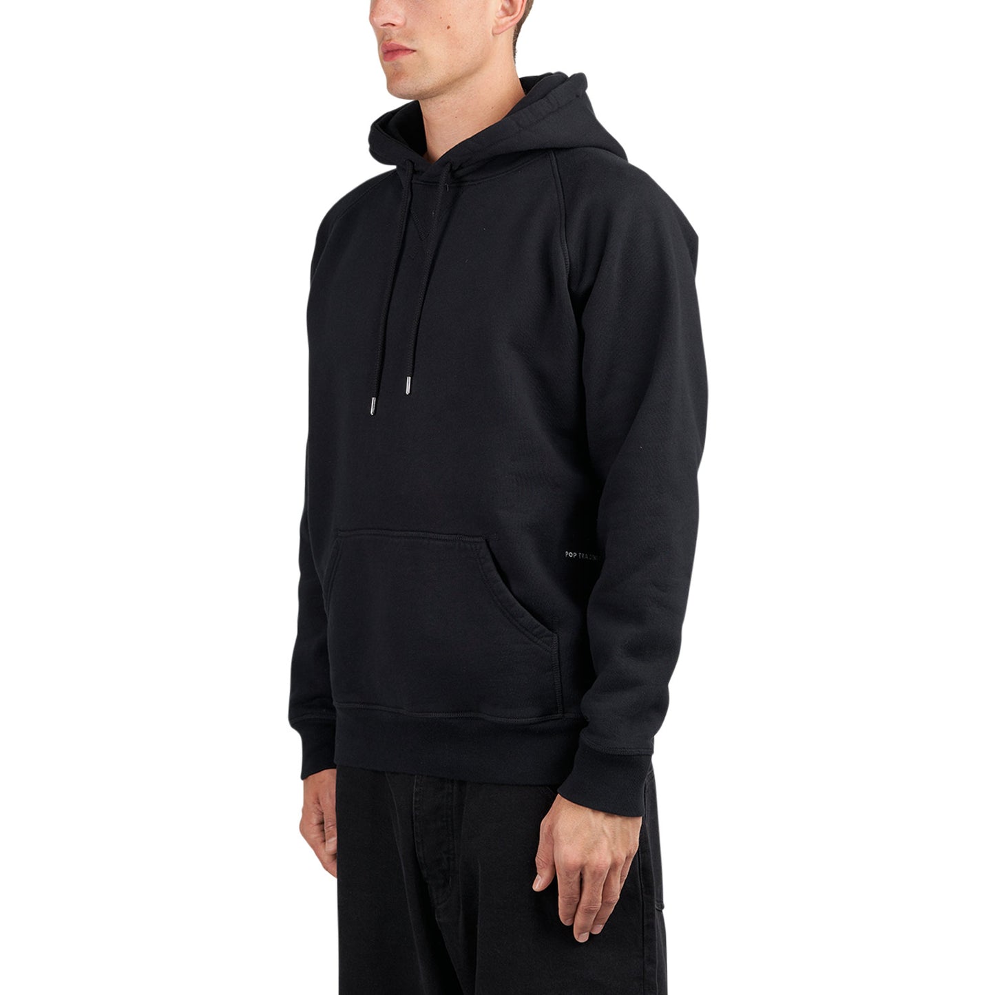 Pop Trading Company Logo Hooded Sweat (Schwarz / Weiss)  - Allike Store