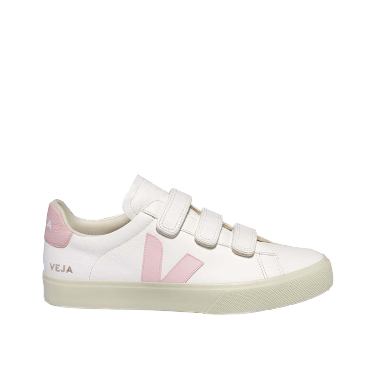 Veja WMNS Recife Logo Chromefree Leather (Weiss / Pink)  - Allike Store