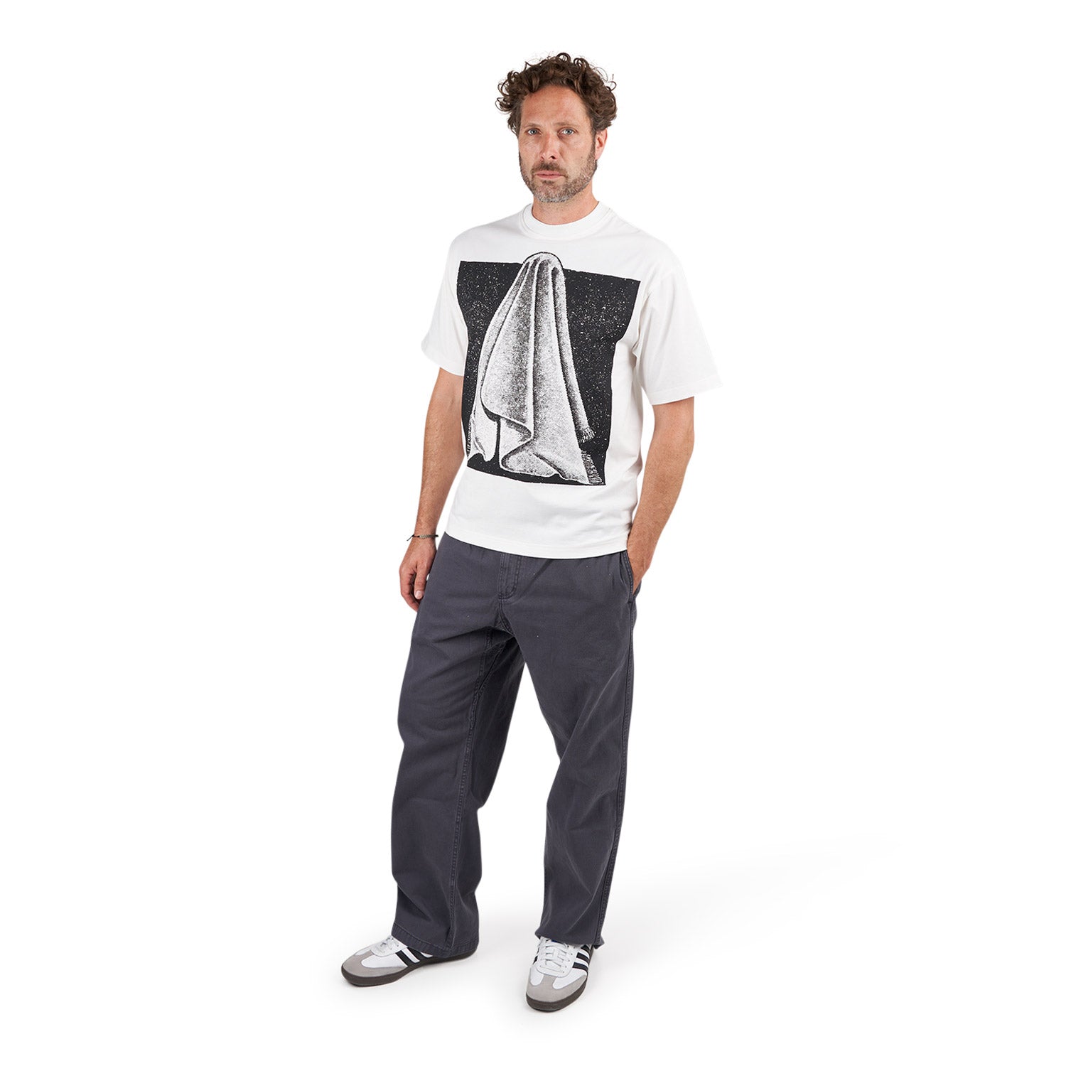 The Trilogy Tapes TTT Drapery T-Shirt (Weiss / Schwarz) - Allike Store