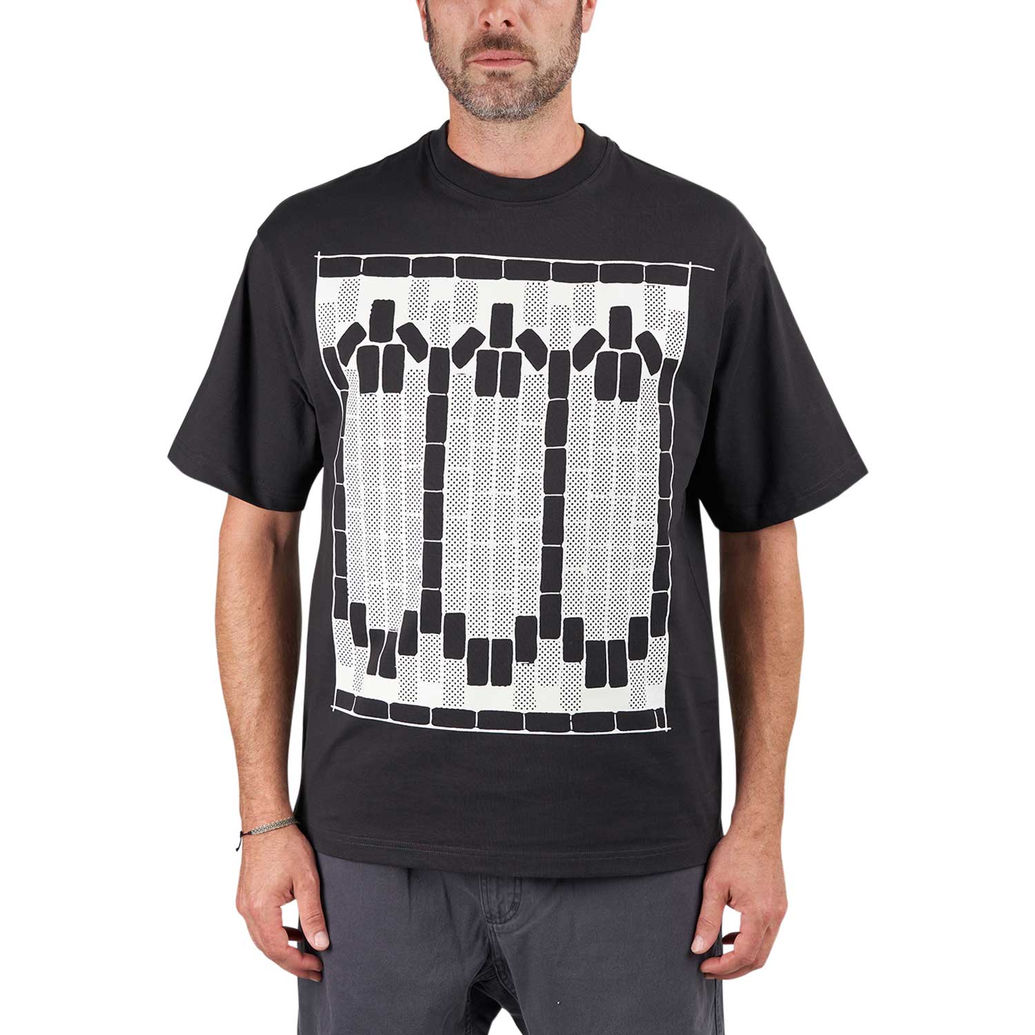 The Trilogy Tapes TTT Tetris Teeth T-Shirt (Schwarz / Glow in the Dark) - Allike Store