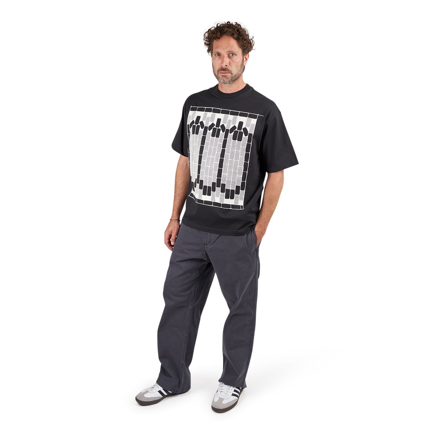 The Trilogy Tapes TTT Tetris Teeth T-Shirt (Schwarz / Glow in the Dark) - Allike Store