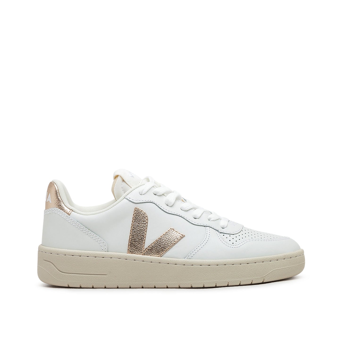 Veja WMNS Leather (Weiß / Gold) - Allike Store