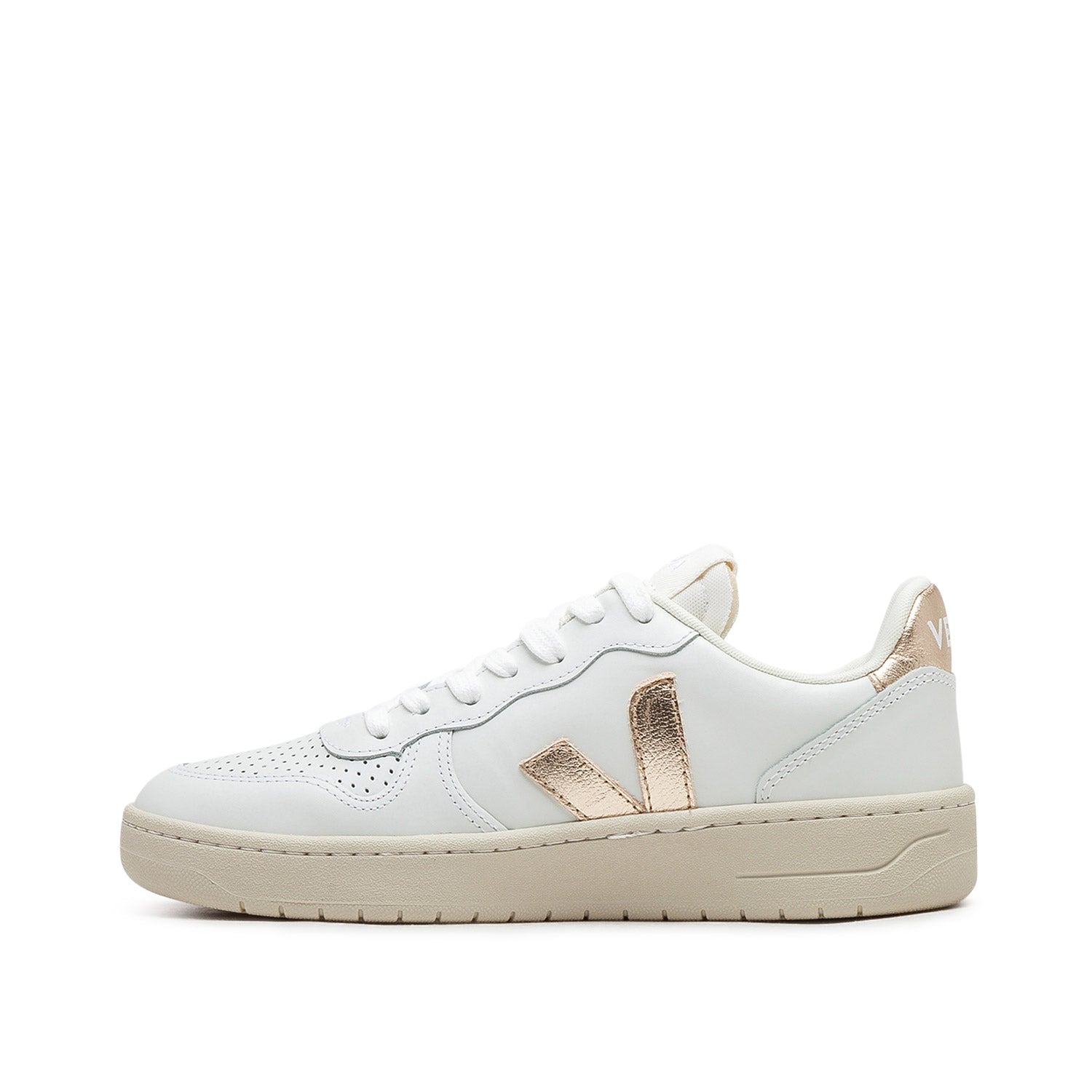 Veja WMNS Leather (Weiß / Gold) - Allike Store