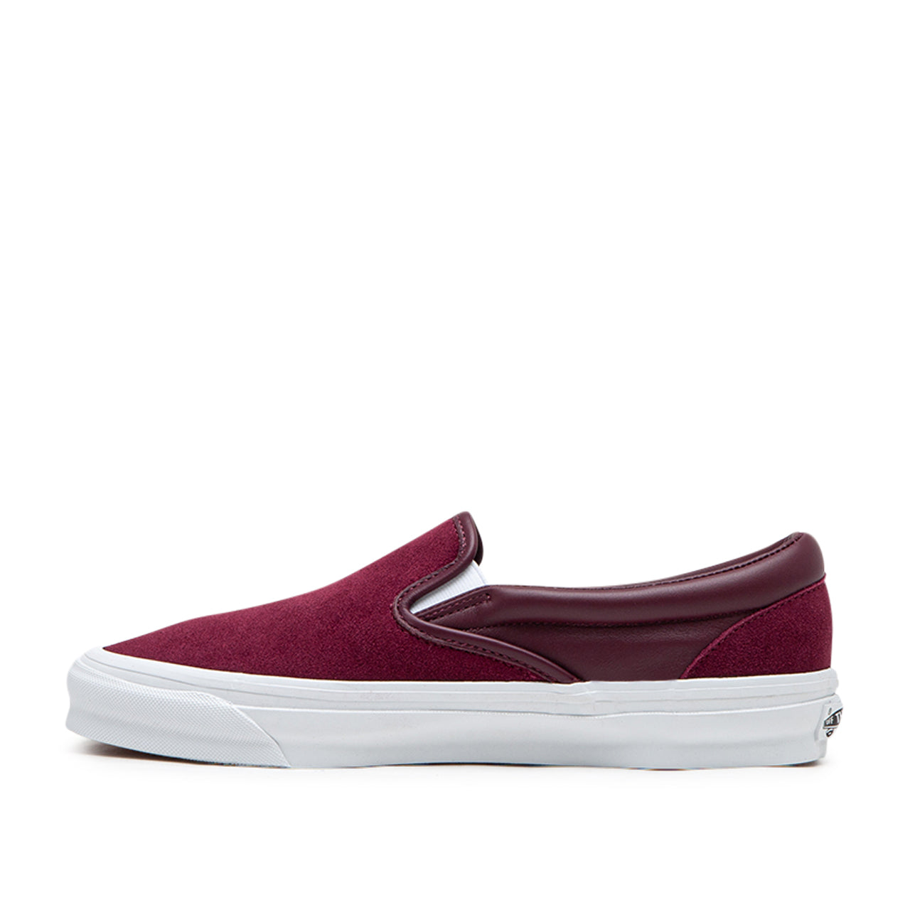 Dark red slip on sale vans