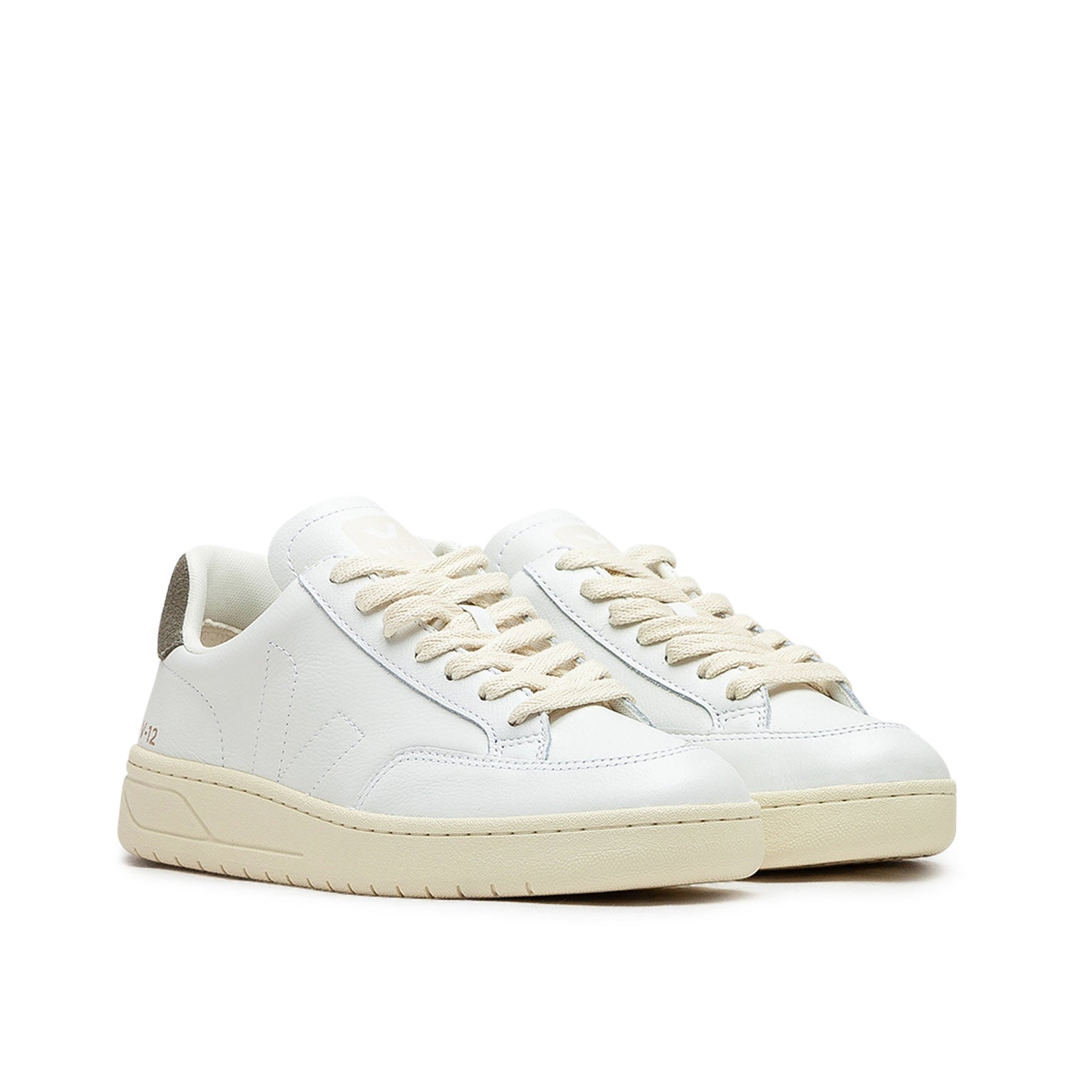 Veja WMNS V-12 Stitch O.T. Leather (Weiß / Oliv)  - Allike Store