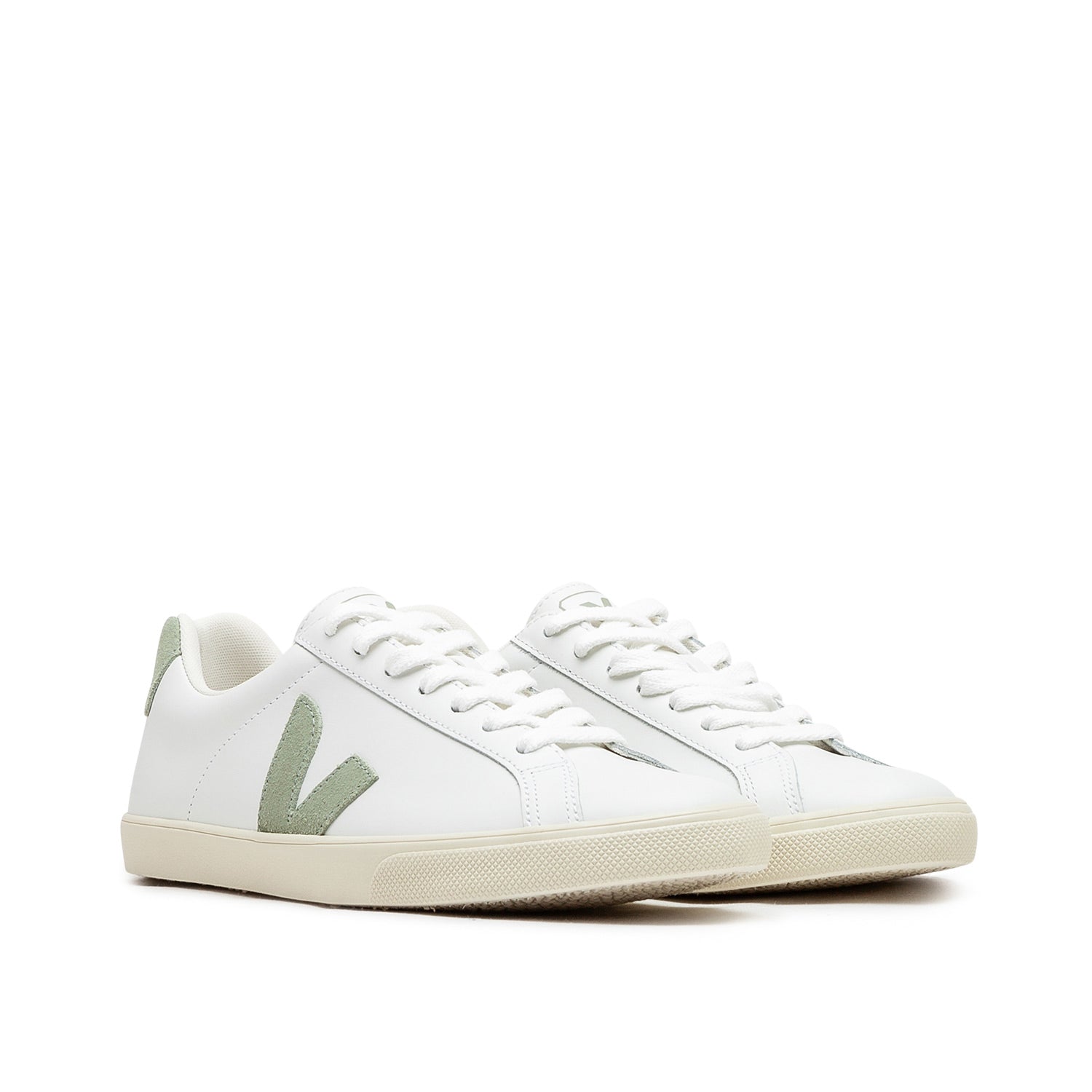 Veja WMNS Esplar Leather (Weiß / Oliv)  - Allike Store