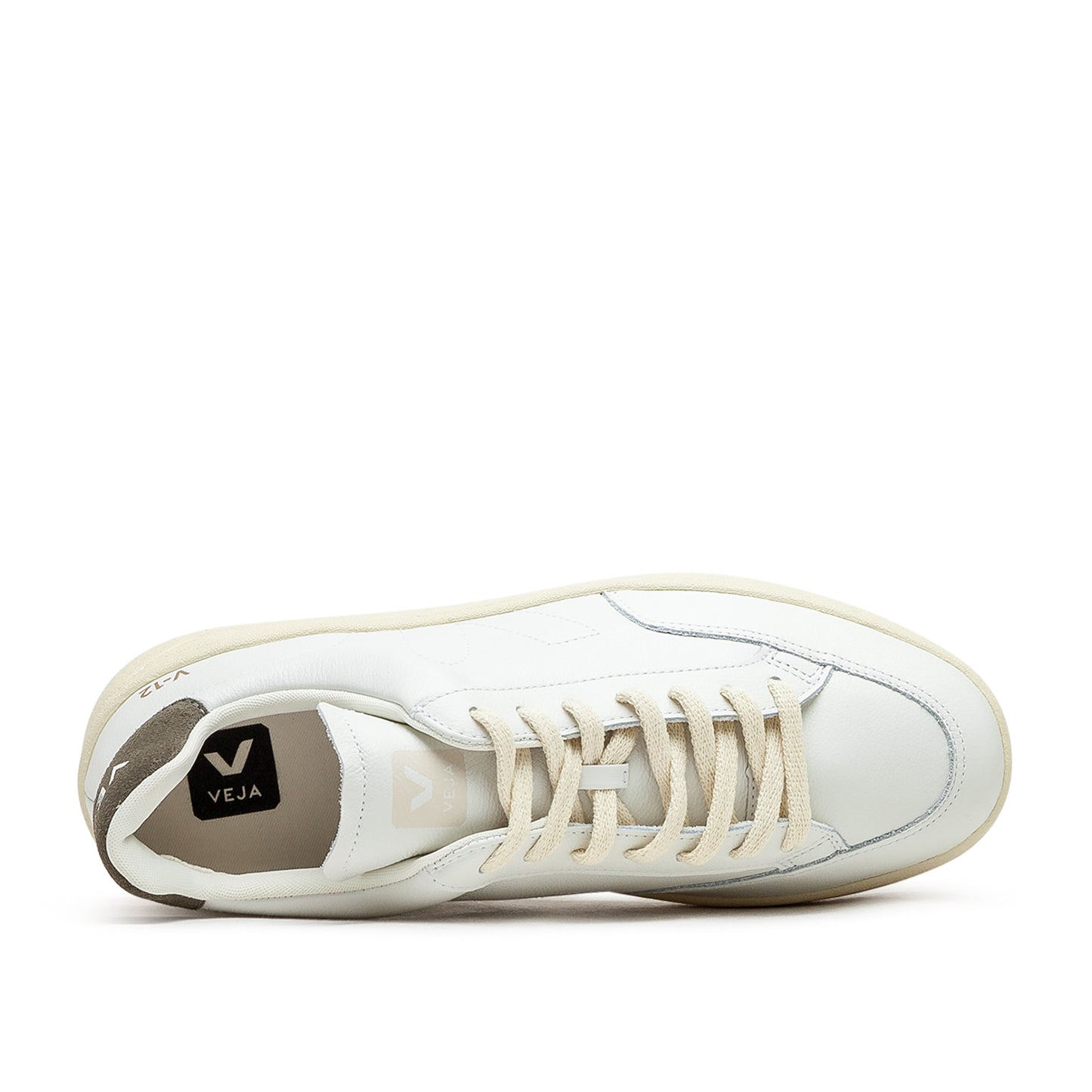 Veja V-12 Stitch O.T. Leather (Weiß / Oliv)  - Allike Store