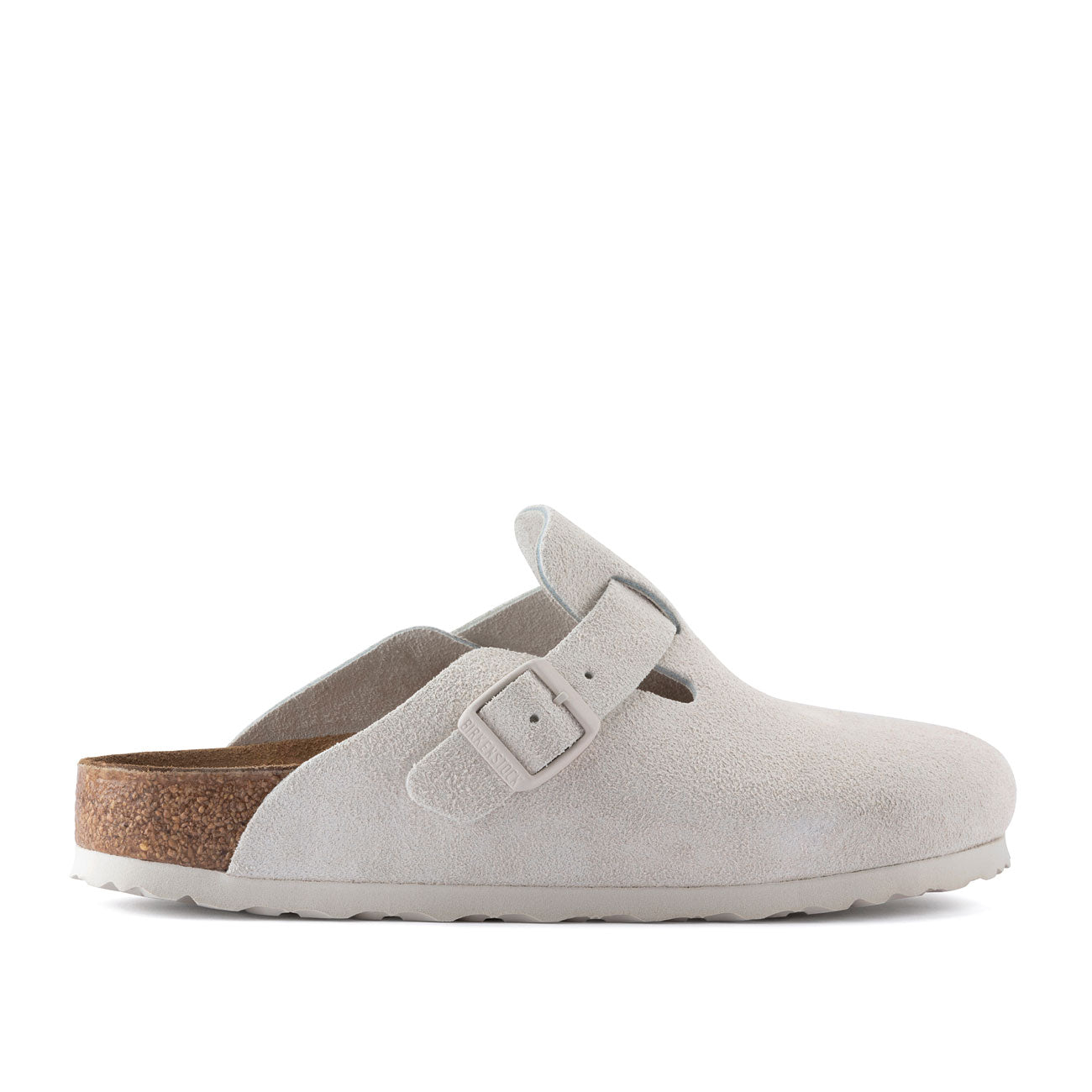 Birkenstock Boston Soft Footbed Suede Leather (Hellgrau)  - Allike Store