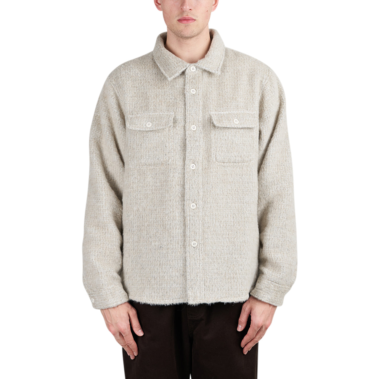 Stüssy Speckled Wool CPO Shirt (Beige)  - Allike Store