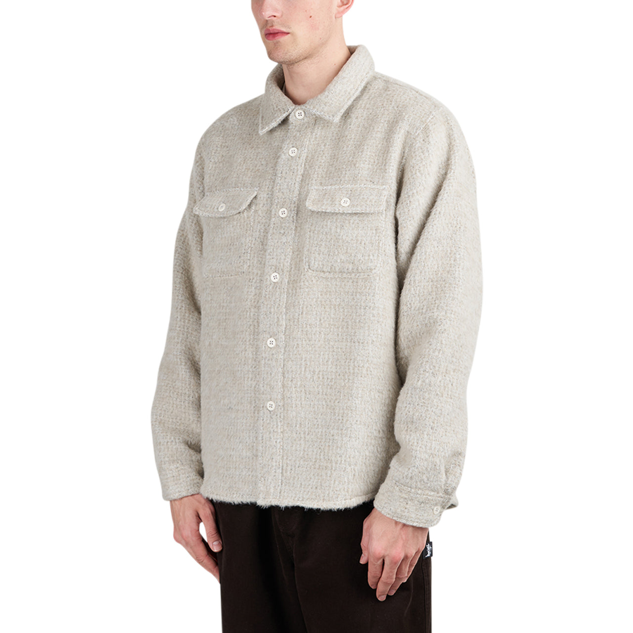 Stüssy Speckled Wool CPO Shirt (Beige)