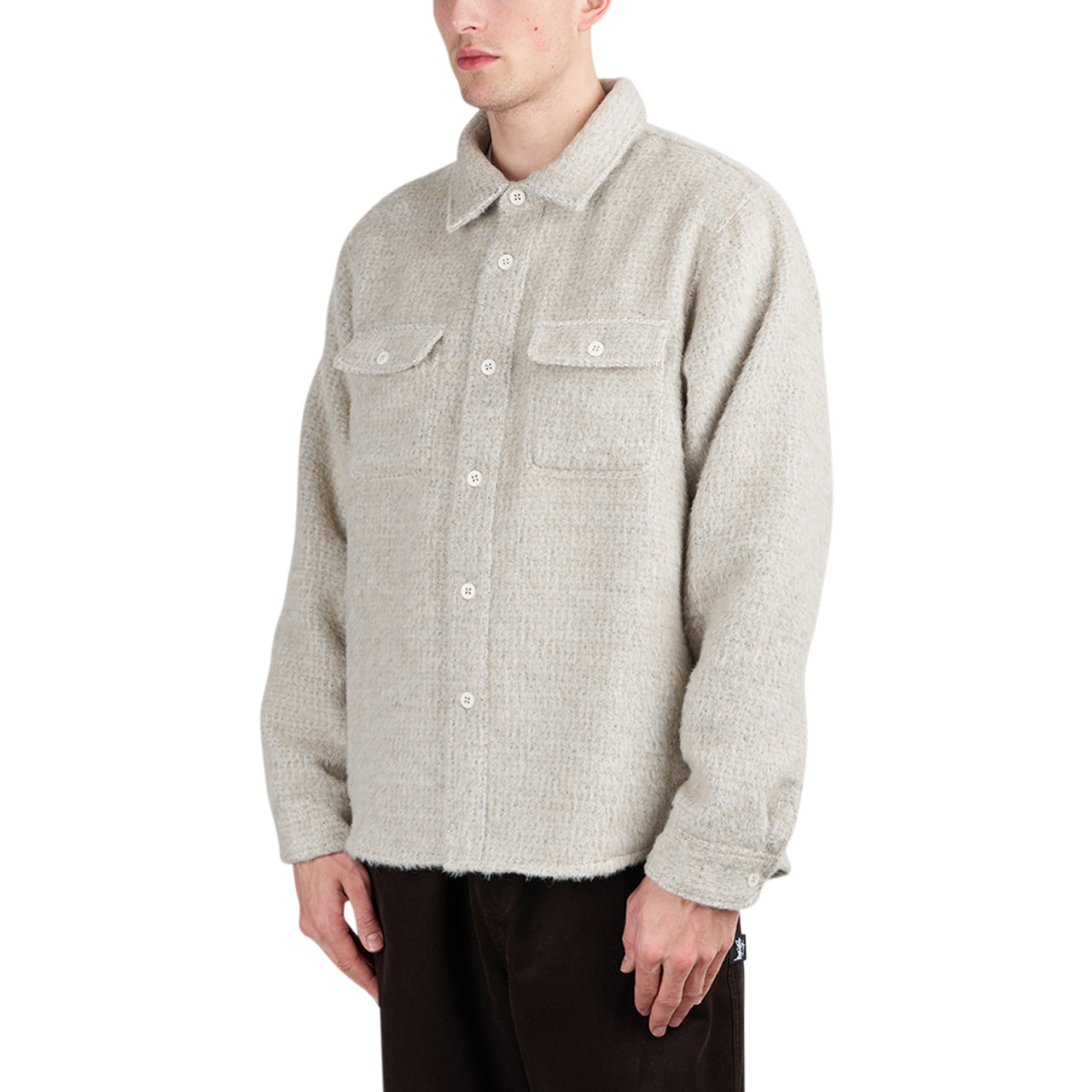 Stüssy Speckled Wool CPO Shirt (Beige)  - Allike Store