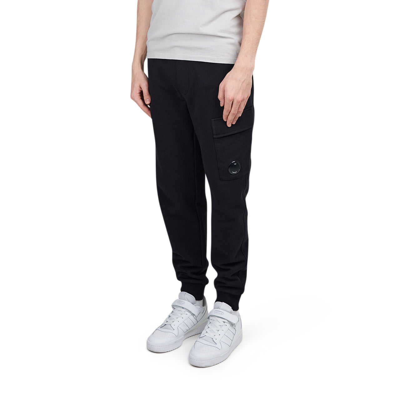 C.P. Company Diagonal Raised Fleece Sweatpants Black