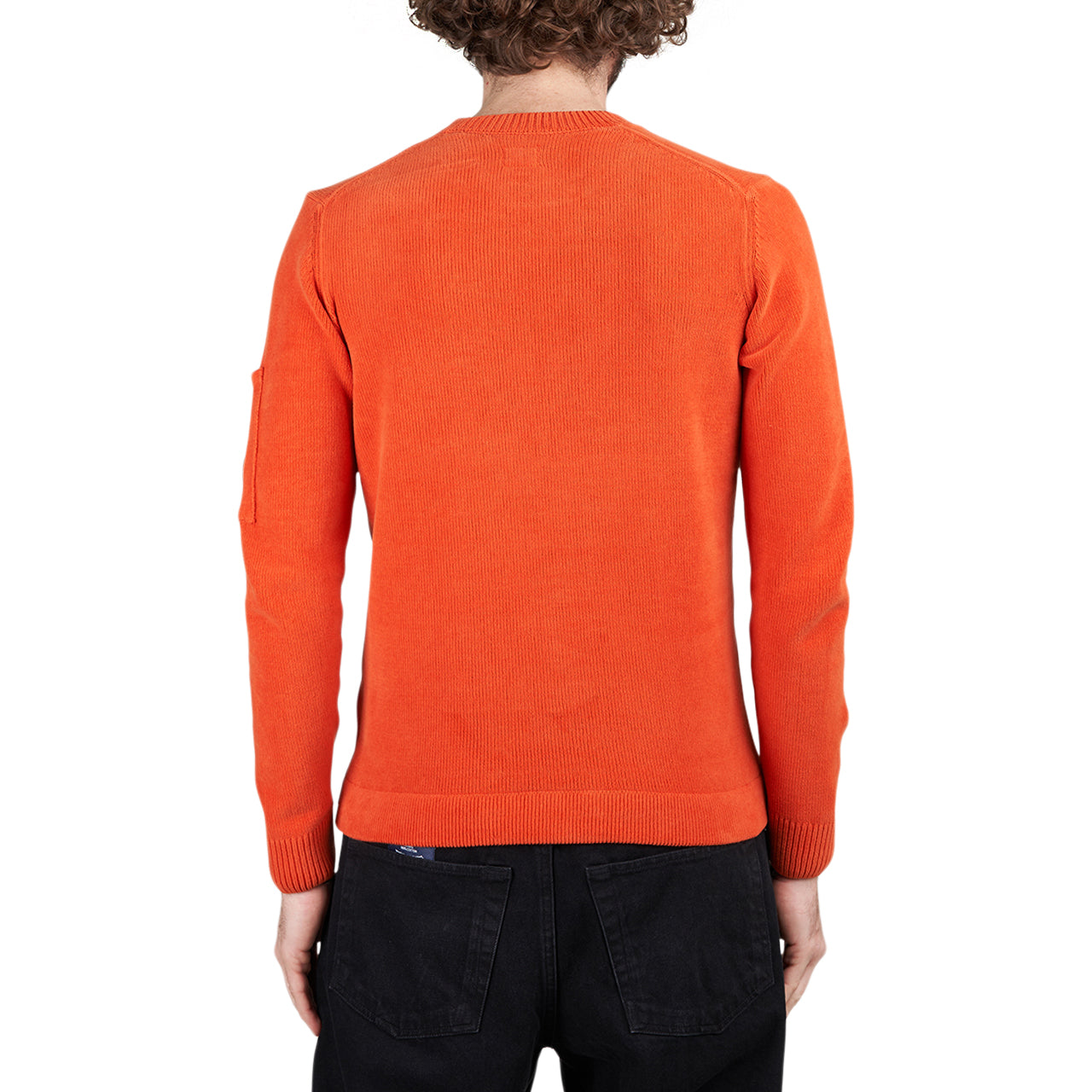 C.P. Company Chenille Cotton Crew Neck Knit (Orange 