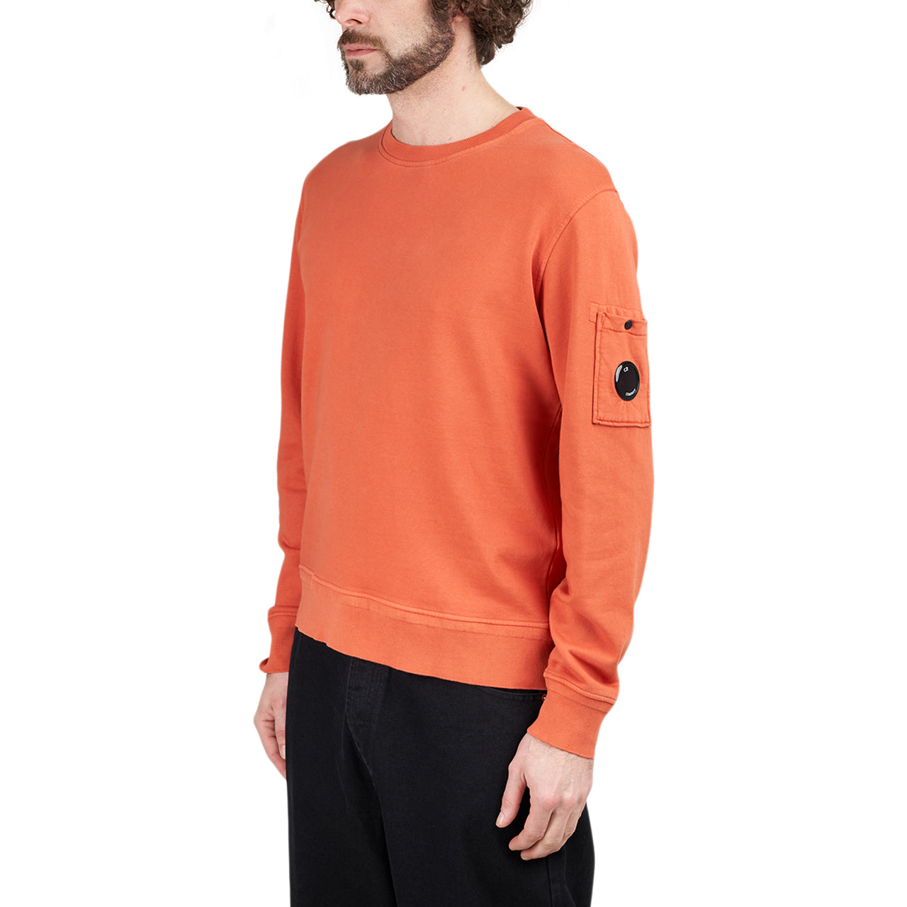 C.P. Company Cotton Fleece Resist Dyed Sweatshirt Orange 14CMSS136A005398R439 Allike Store