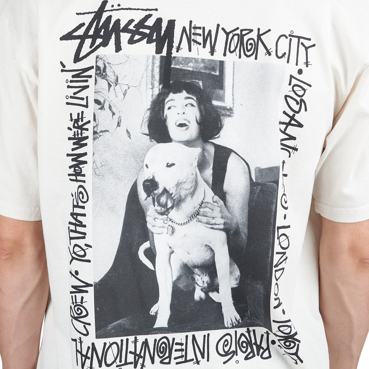 Stüssy How We'Re Livin' Pigment Dyed Tee (White / Black)