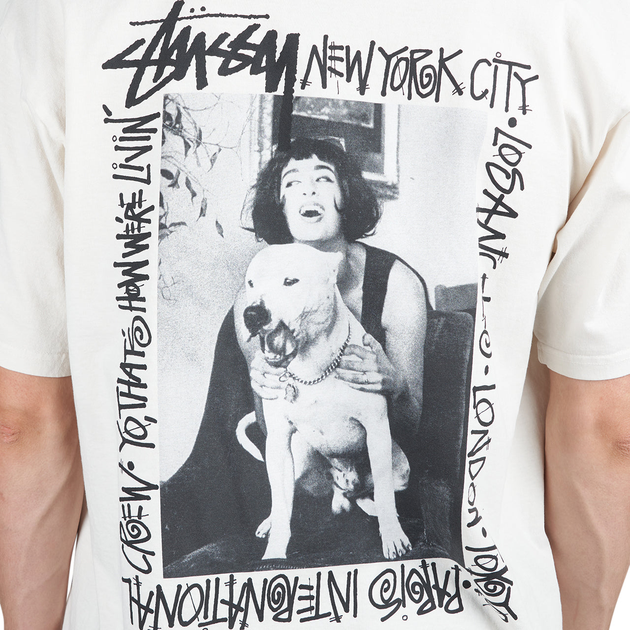 Stüssy How We'Re Livin' Pigment Dyed Tee (Weiß / Schwarz)  - Allike Store
