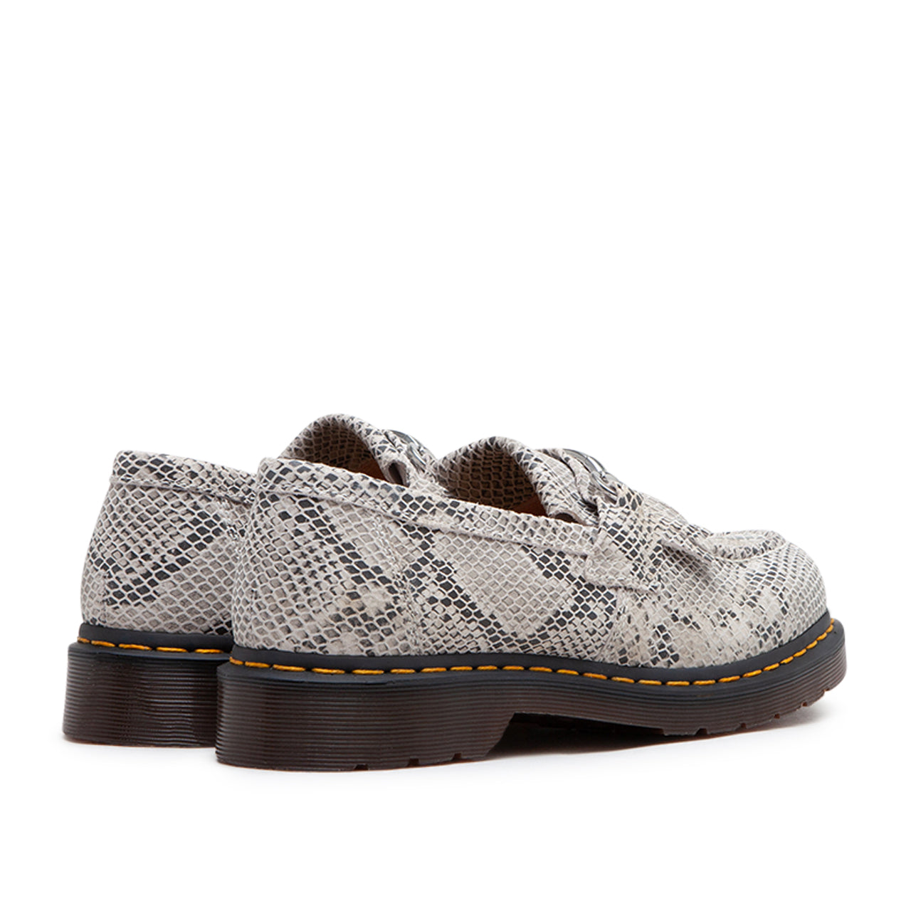 Dr. Martens Adrian Snaffle Python Print Suede Loafers (Beige)