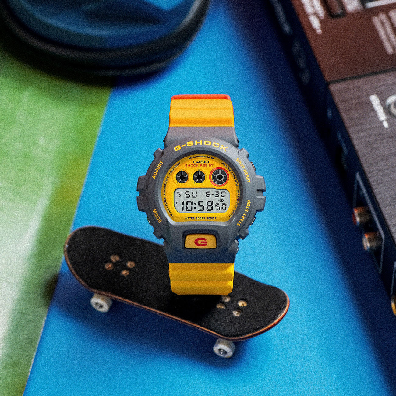 G shock blue online yellow