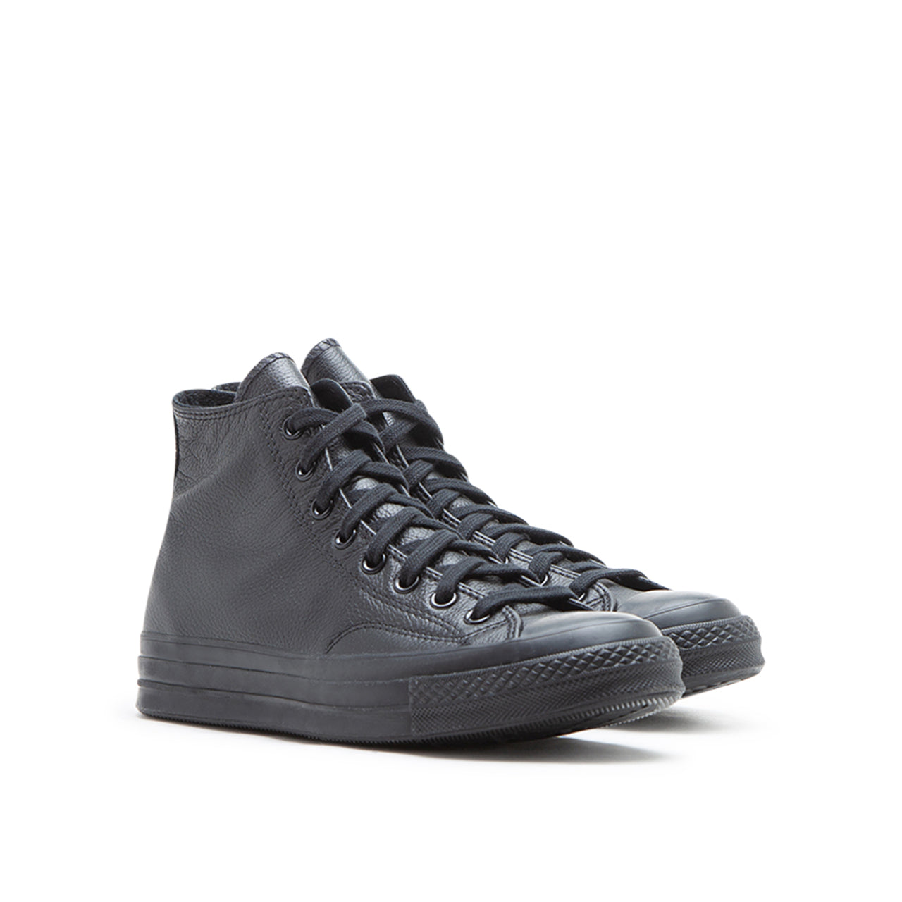 All black leather chuck taylors high top online