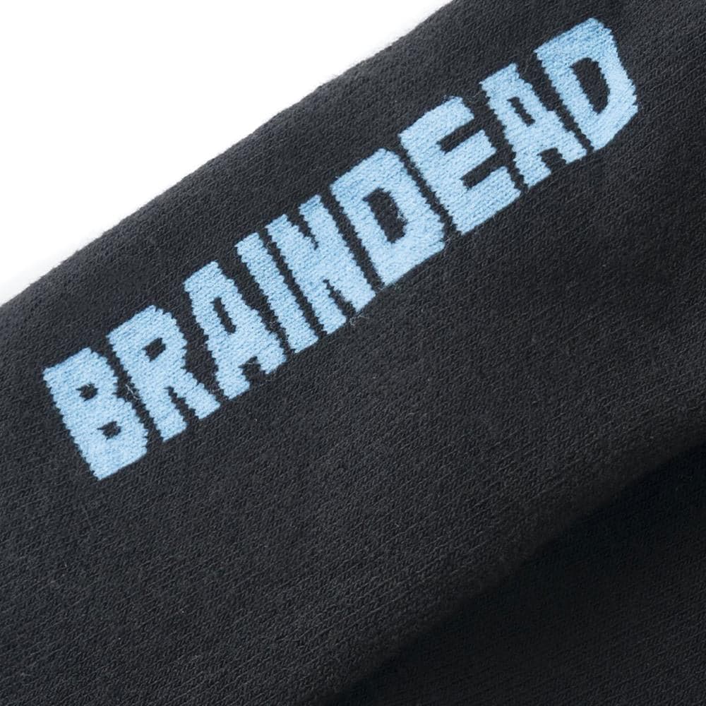 Brain Dead Striped Logo Socks (Schwarz / Tan / Pink)  - Allike Store