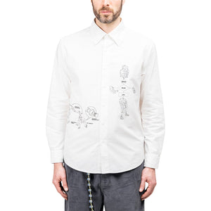 Brain Dead Tutorials Poplin Button Up Shirt (Weiß)  - Allike Store