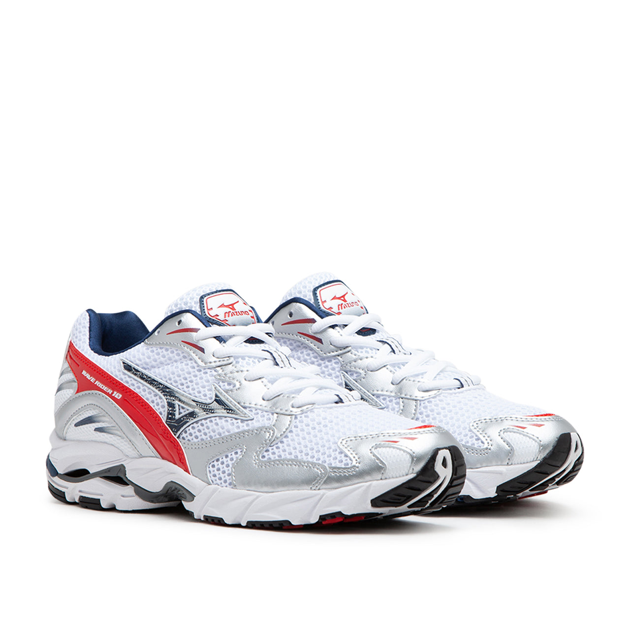 Mizuno Wave Rider 10 OG Pack "High Risk Red" (Weiß / Silber / Rot)  - Allike Store