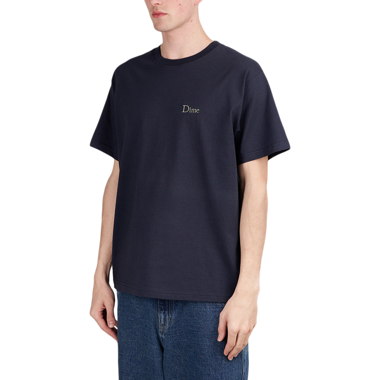 Dime Classic Small Logo T-Shirt (Navy)  - Allike Store