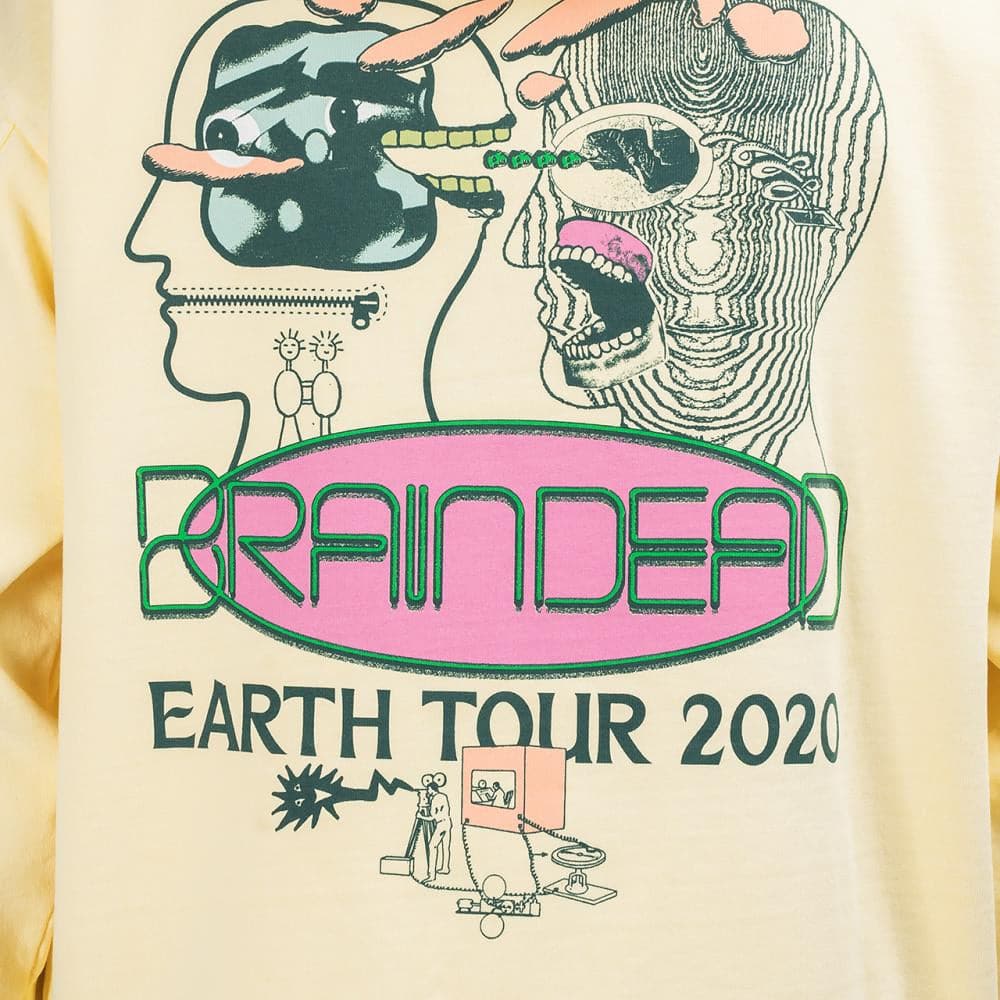 Brain Dead Earth Tour 2020 Hoodie (Gelb)  - Allike Store