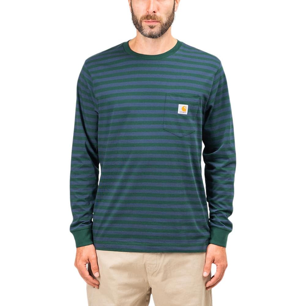 Carhartt WIP Parker Pocket Longsleeve (Grün / Blau)  - Allike Store