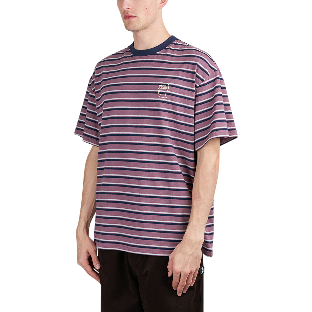 Brain Dead 94 Striped T-Shirt (Rose / Multi)  - Allike Store