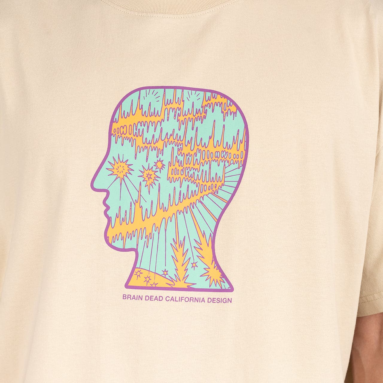Brain Dead Split Planes T-Shirt (Beige / Türkis)  - Allike Store