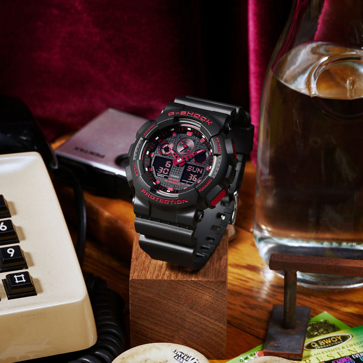 Casio G-Shock GA-100BNR-1AER "Ignite Red" (Schwarz / Rot)  - Allike Store