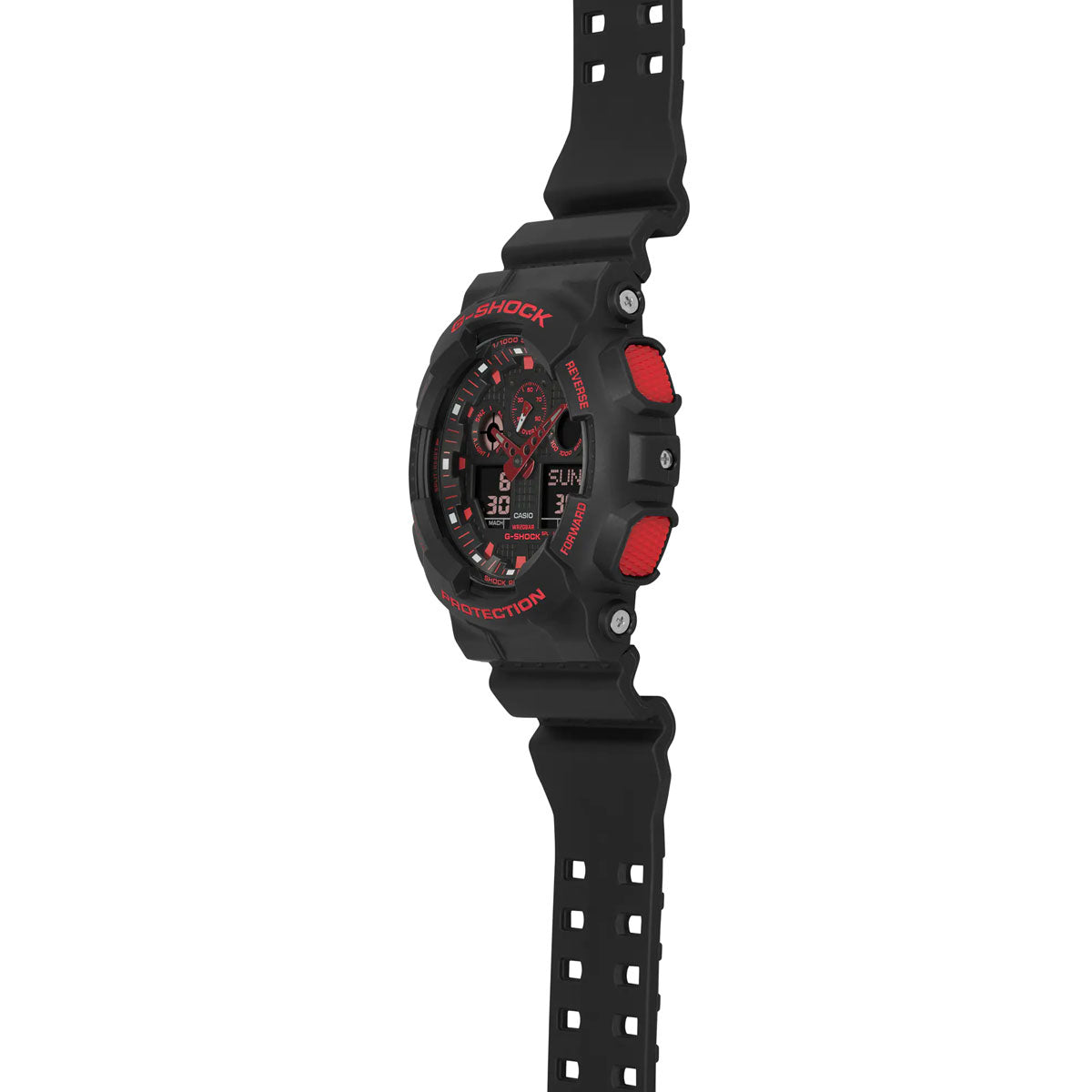 Casio red and online black watch